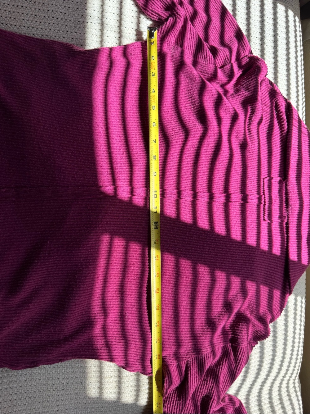 Free People Ribbed Open-Front Cardigan in Magenta